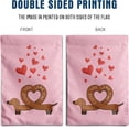 thumbnail image 3 of Dachshund Valentine House Flag Weiner Dog Valentines Day Garden Decorative for Outside 28 x 40 Double Sided I Love You Long Time Holiday Anniversary Yard Banner, 3 of 6