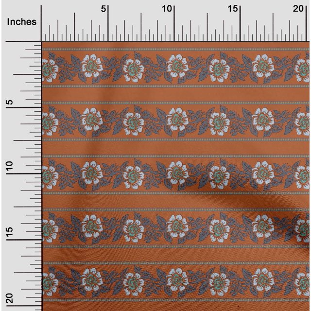 oneOone Viscose Chiffon Fabric Leaves & Floral Block Decor Fabric Printed BTY 42 Inch Wide