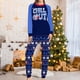 thumbnail image 1 of Pantalones De Camisa De Otoño Conjunto de pijama familiar de 2 piezas con cuello redondo estampado azul para padres e hijos traje diario Ygjytge Mamá Azul S para Mujer, 1 of 8