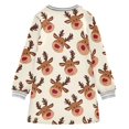thumbnail image 6 of Girls' long-sleeved dress Cute Elk Girls' A-line dress with ribbed cuffs Soft and comfortable, 6 of 6