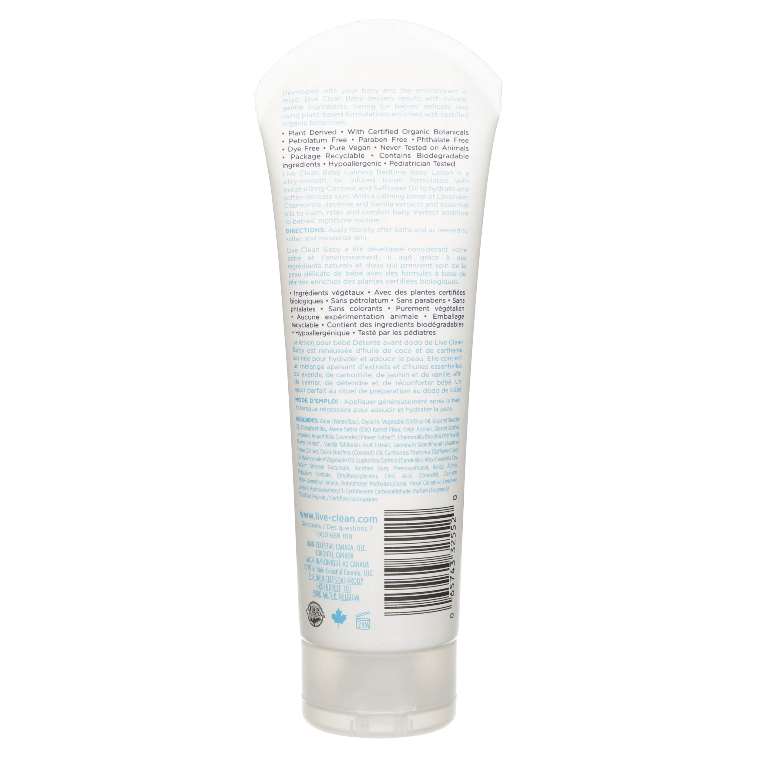 Live Clean Baby Calming Bedtime Lotion, Lavender Jasmine Vanilla, 7.7 fl oz