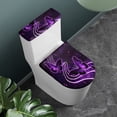 thumbnail image 2 of HELLHERO Purple Butterflies Musical Notes Adjustable Elastic Fabric Toilet Seat Protector Soft Round Toilet Lid Dust Cover & Easy to Clean for Modern Bathrooms, 2 of 8