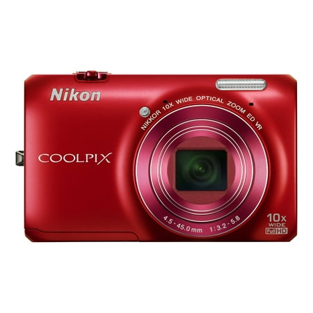 Nikon Coolpix S6300 - Digital camera - compact - 16.0 MP - 1080p - 10x optical zoom 25 MB - red