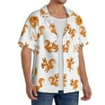 thumbnail image 2 of KLL Squirrel Playing Print Men's Shirt Short Sleeve Button Down Summer Cuba Beach Shirts- 4X-Large, 2 of 5