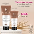 thumbnail image 2 of Tanning Lotion Self Tanner - USA Made with Natural & Organic Ingredients, Travel Size Self Tan Lotion, Non Toxic Gradual Tanning Moisturizer, Sunless Tanner for Fake Tan for Women & Men, 2 of 8