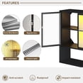 thumbnail image 4 of Wall Mounted Bathroom Cabinet with Glass Doors, Metal Over Toilet Storage Cabinets with Open Shelves, Medicine Cabinets for Bathroom, Living Room, Bedroom, Black, 4 of 6