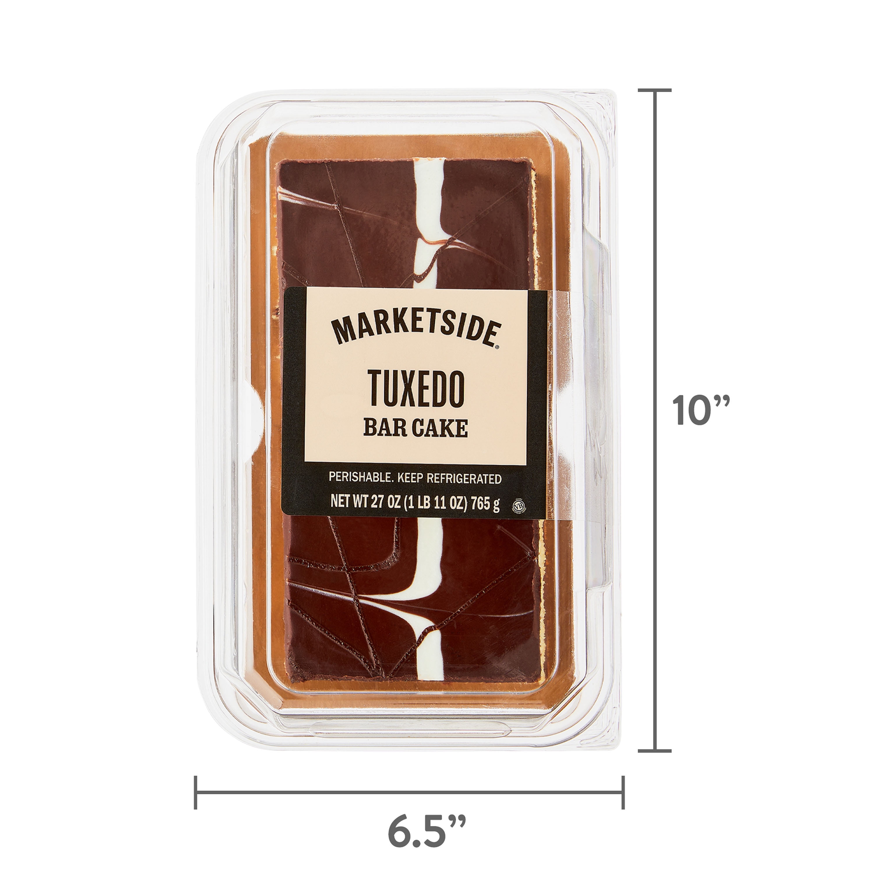 Marketside Tuxedo Marble Bar Cake with Chocolate Ganache, 27 oz (Refrigerated)
