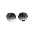 thumbnail image 1 of Womens Luxury Designer Oversize Round Metal Rim Gradient Sunglasses Silver Smoke, 1 of 4