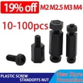 thumbnail image 2 of Nylon PCB Standoff M2 M2.5 M3 M4 Black Plastic Screw Standoffs Nut Spacers Male To Female Motherboard Hexagon Thread Pillar Bolt, 2 of 5