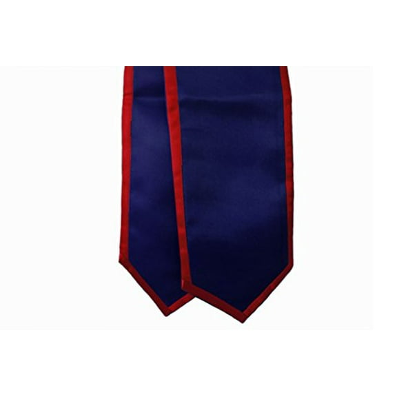 Honors Graduation Academic Stoles/Sashes with Classic End and Trim (Navy Blue w/Red Trim)
