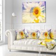 thumbnail image 2 of Designart Double Exposure Yellow Sunflowers - Floral Throw Pillow - 16x16, 2 of 4