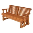 thumbnail image 6 of Amish Casual Heavy Duty 800 Lb Roll Back Pressure Treated Porch Glider with Cupholders, 4-Foot, Oak Stain, 6 of 9