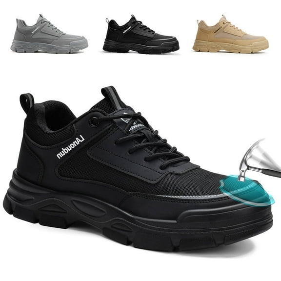 LAoutun Steel Toe Shoes for Men Lightweight Work Shoes Indestructible Safety Shoes Industrial shoes