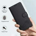 thumbnail image 6 of For IPhone 17 Pro 6.3" RFID Blocking Protective Purse Case Cat Embossed Strong Magnetic Attachment/Closure, Card Slots/Pocket, PU Leather Flip Wallet Case With Hanging Rope,Black,For iPhone 17 Pro, 6 of 7