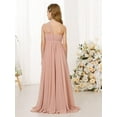 thumbnail image 2 of ETHAN Chiffon One Shoulder Bridesmaid Dress for Wedding Floor-Length A-line Junior Girls Party Gowns Dark Green Size 16, 2 of 7