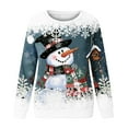 thumbnail image 4 of KHONTS Christmas Sweatshirt for Women Funny Long Sleeve Shirts Xmas Tree Snowman Reindeer Pullover Lightweight Tops Navy S, 4 of 4