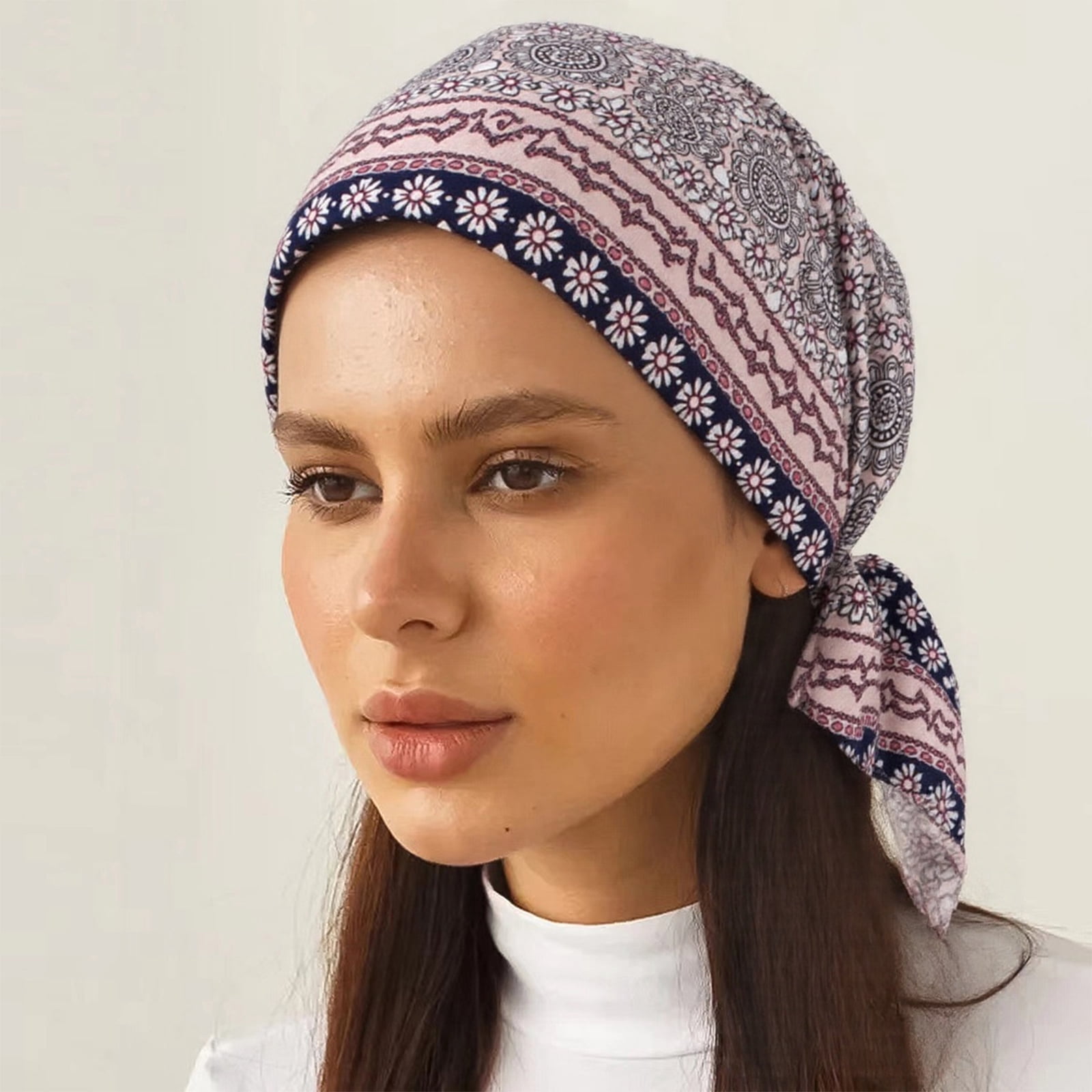 Cotton Chemo Turban Headwear Set for Women Elastic Breathable Lightweight Stretchy Turban Cap Chemo Head Wraps Bennie - Assorted  main image 2