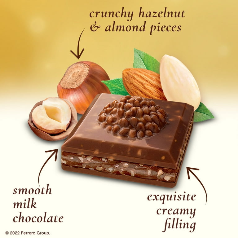  Ferrero Rocher Premium Chocolate Hazelnut Bars, 8 Pack,  Valentine's Day Chocolate, 3.1 oz Each : Grocery & Gourmet Food