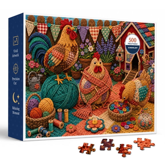 CNDRLEF Knitted Chicken Coop 500 Pieces Jigsaw Puzzle for Adults, 20.5 x 15 in