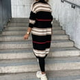 thumbnail image 6 of Autumn Winter Knitted Cardigan Women Striped Patchwork 2022 Elegant Loose Long Outerwear Maxi Y2k Sweater Coat Soft Jacket, 6 of 6