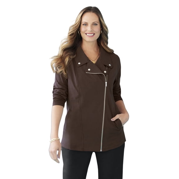 Catherines Women's Plus Size Suprema Studio Moto Jacket