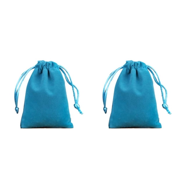 Minnieouse Estuche para joyas Bolsas pequeñas con cordón Anillos Empaquetado Artículos de regalo Artesanías Regalos móviles Pocket Lago Azul-15*20 2piezas