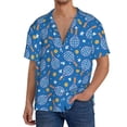 thumbnail image 7 of Lsque Tennis print Men's Cuban Collar Short Sleeve Shirt Summer Beachwear Casual Button Down Fashionable Vacation Leisure Shirt-3X-Large, 7 of 7