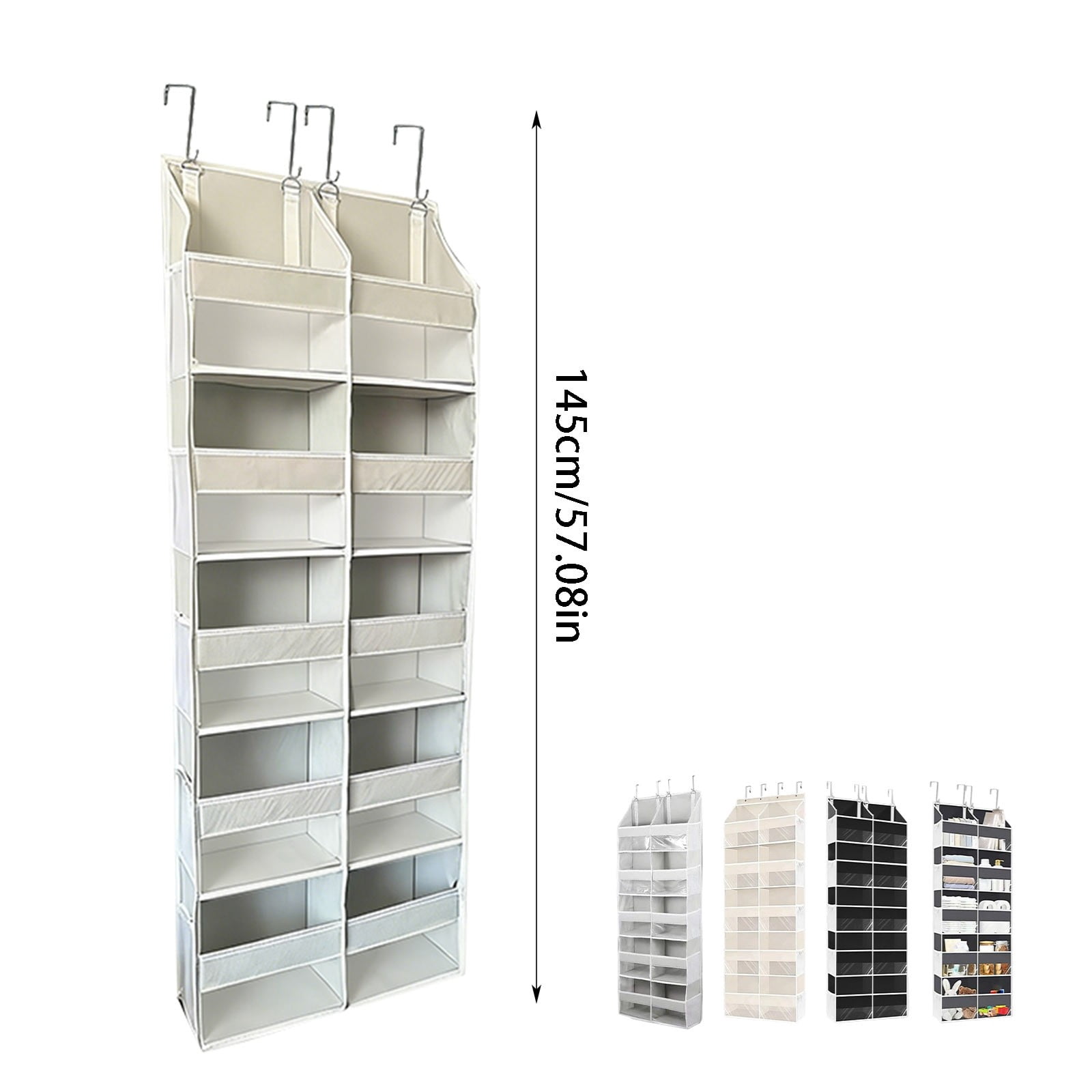 Hoodie Sweatshirt Storage Hack, Door Hanging Shoe Rack Organizer, 26-Pocket Clear Holder, Pockets Wall Shoes Bag, Portable Closet Wardrobe, 57" L X 20" W X 6.7" H, Cabinet Behind The Doors