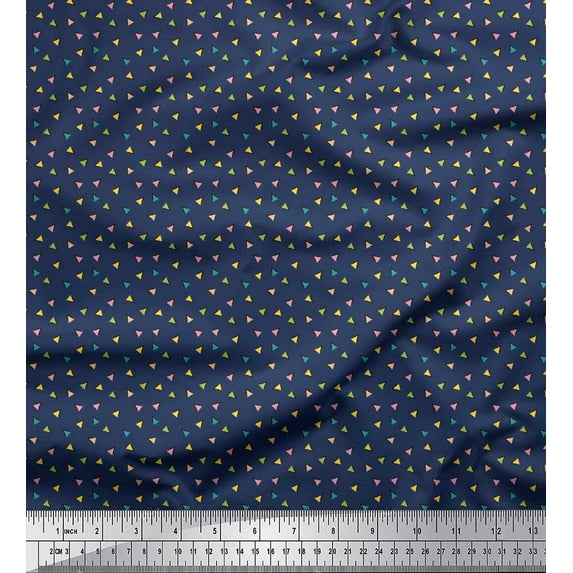 Soimoi Rayon Fabric Triangle Shirting Print Sewing Fabric Yard 42 Inch Wide