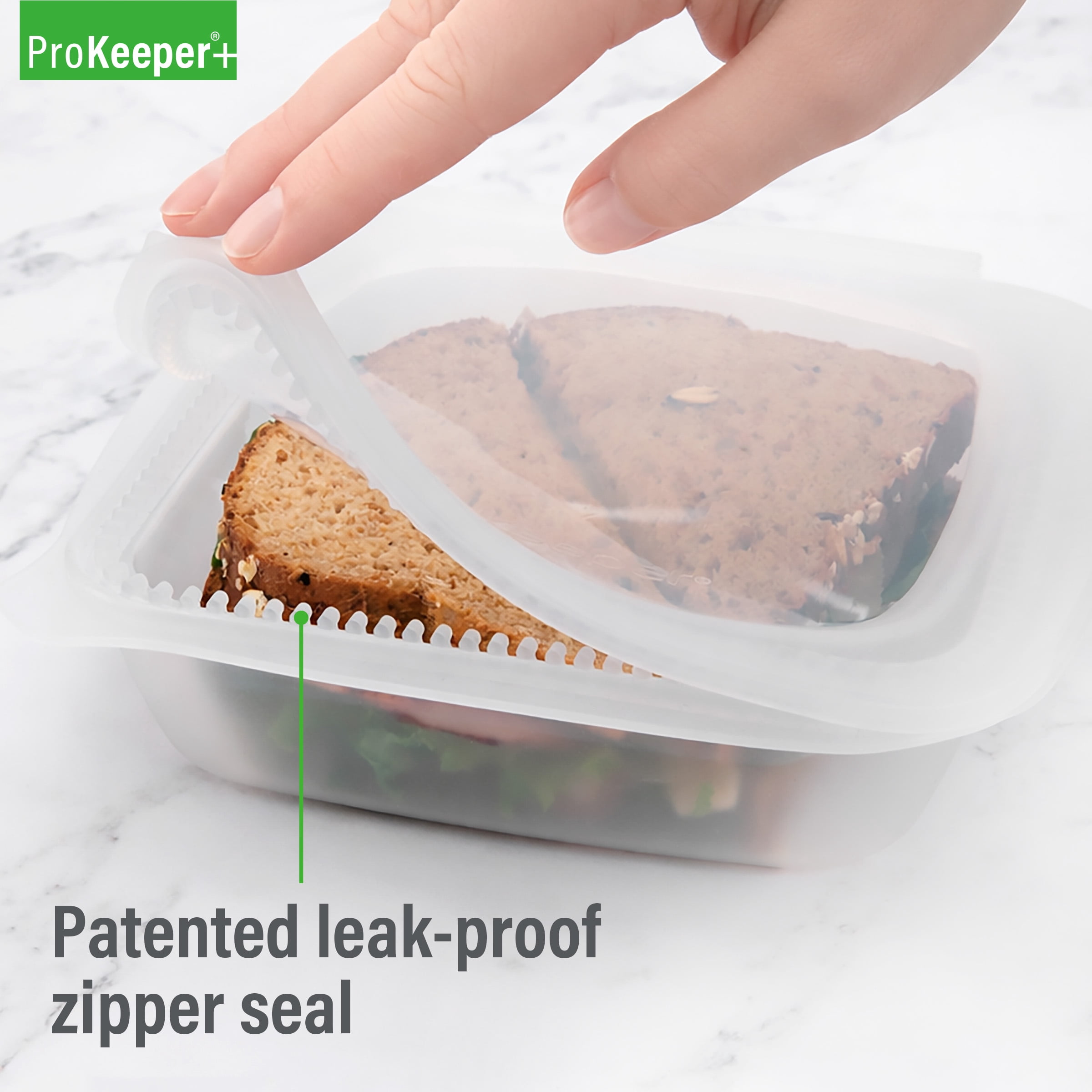 (4 pack) Prokeeper+ 3 Cup Silicone Softbox for School Lunches and Activities