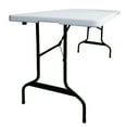 thumbnail image 4 of INTBUYING Portable Folding Table Rectangle Dining Table White 59inch, 4 of 10