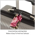 thumbnail image 3 of Square 2Pack PU Leather Peony Cruise Luggage Tag with Privacy Cover and Name ID Tag for Travel Handbags Backpacks Luggage Tags, 3 of 6