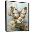 thumbnail image 2 of Designart "Ethereal Neutral Butterfly Portrayal I" Animals Butterfly Floater Framed Wall Art Living Room, 2 of 5