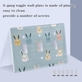 thumbnail image 3 of Yayeee Toggle Light Switch Wall Plate 2-Gang 4.56"x4.48" Decorative Outlet Cover, Blue Rabbits, 3 of 7