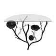 thumbnail image 6 of DecMode 24" x 12" Branch 1-Tier Black Floral Wall Shelf with Glass Top, 6 of 7