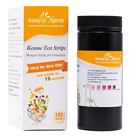 Easy@Home Ketone Strips 150 ct - Professional Urine Sticks Monitor Keto / Ketogenic Low Carb Diet, Ketosis Levels for Diabetics and Weight Loss-Reagent Urinalysis Tests - 150