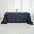 Efavormart 90"x132" Navy Blue Rectangle Polyester Tablecloth With Gold ...