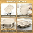 thumbnail image 6 of Inadays 24 Piece Wheat Straw Dinnerware Sets Cutlery Set Unbreakable Tableware Set Divided Plates Reusable Microwave Dishwasher Safe 4pcs Plates Bowl Spoon Knife Fork Cup, 6 of 7