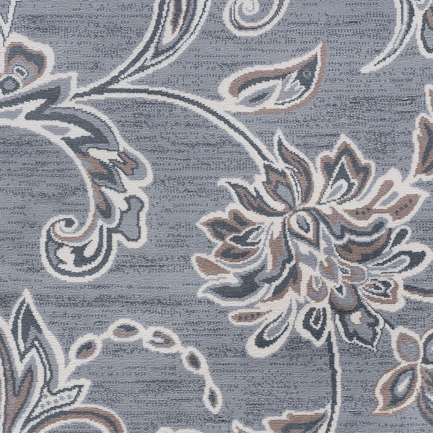 Madison Transitional 8' Round Gray and Cream Polypropylene Indoor Area Rug
