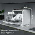 thumbnail image 3 of Hermitlux Portable Countertop Dishwasher, 5 Washing Programs, 5L Built-in Water Tank and Air-Dry Function, HMX-DW03, 3 of 10