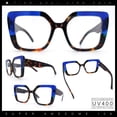 thumbnail image 2 of Womens Clear Lens Luxury Oversized Plastic Cat Eye Fashion Eye Glasses Tortoise Blue, 2 of 8