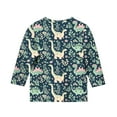 thumbnail image 5 of Spazoro Toddler Girls 3/4 Sleeve Shirts, Spring and Fall Round Neck Dinosaur Print Casual Fashionable Tops for Girls Multicolor Size 5-6T, 5 of 5