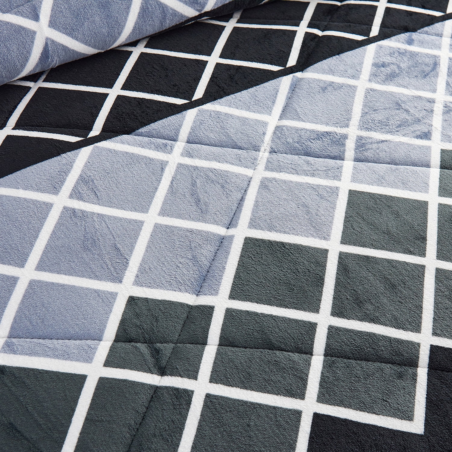 JML Plush Sherpa Bed Blanket, Fluffy & Soft, Reversible, Thick, King 79"x91",Black & Grey