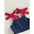 thumbnail image 6 of 4th of July Toddler Little Girl Outfit Fourth of July Red White and Blue Dress American Flag Tiered Dresses, 6 of 9
