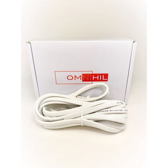 [UL Listed] OMNIHIL White 10 Feet Long AC Power Cord Compatible with Vizio E55-C2 E55-D0 D55-D2 Power Cord