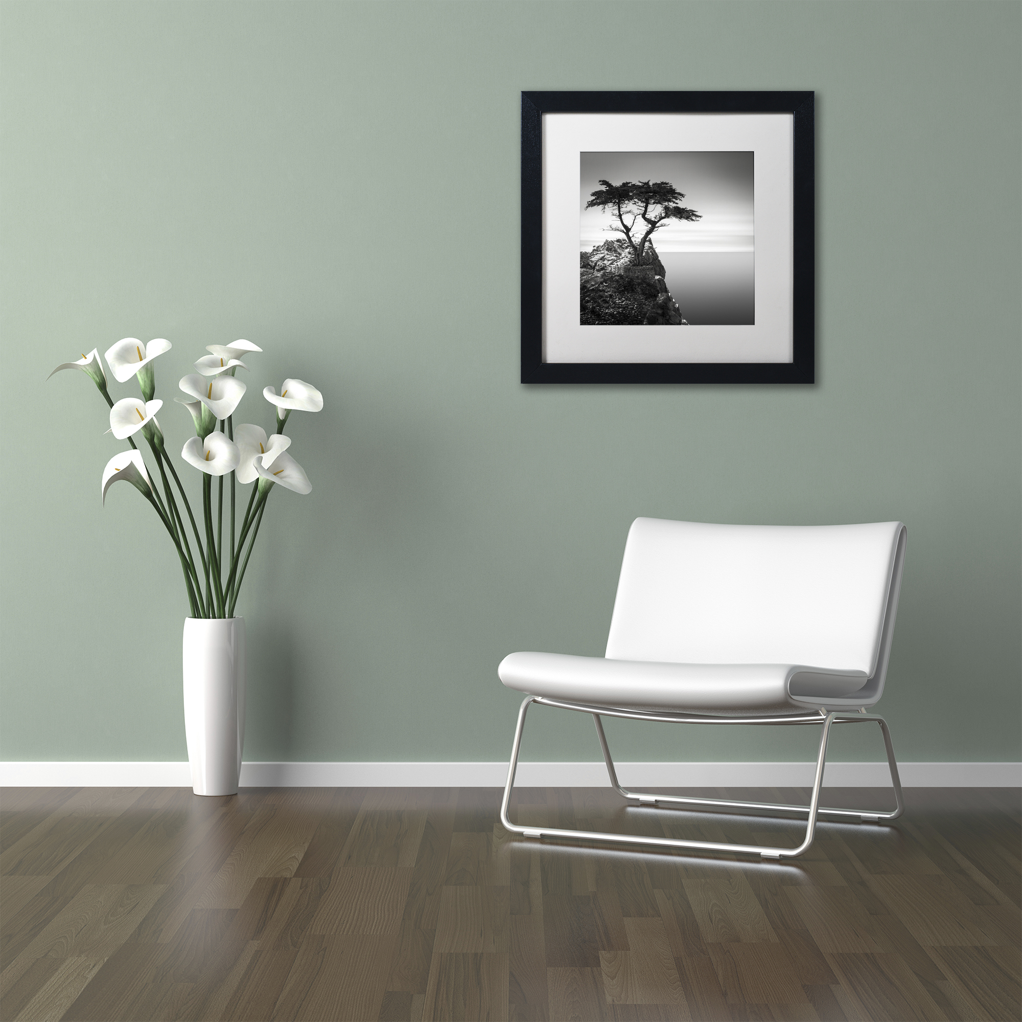 Dave MacVicar 'The Lone Cypress' Matted Framed Art