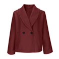 thumbnail image 5 of Womens Cropped Wool Blend Coats Fashion Single Breasted Long Sleeve Short Jacket Peacoat Fall Winter Outwear Overcoat, 5 of 5