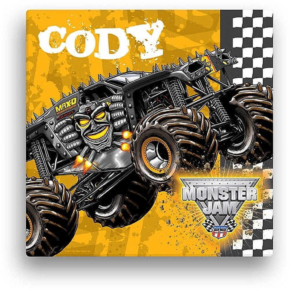 Personalized Monster Jam Max D Canvas Wall Art, 12" x 12"