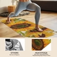 thumbnail image 4 of Beige Calligraphy Sunflower Pattern Hot Yoga Mat Towel Non Slip for Hot Yoga - Quick-Drying Yoga Mat Cover with 4 Corner Pockets with Travel Bag - Hot Yoga Towel Non Slip 74"x26", 4 of 6