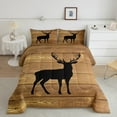 thumbnail image 2 of jejeloiu Deer Silhouette King Size Comforter Sets,Jungle Animal Bedding Comforter Set,Old Barn Door Bedding Set For Child,Ultra Soft Room Decorative Reversible,3 Pieces, 2 of 8